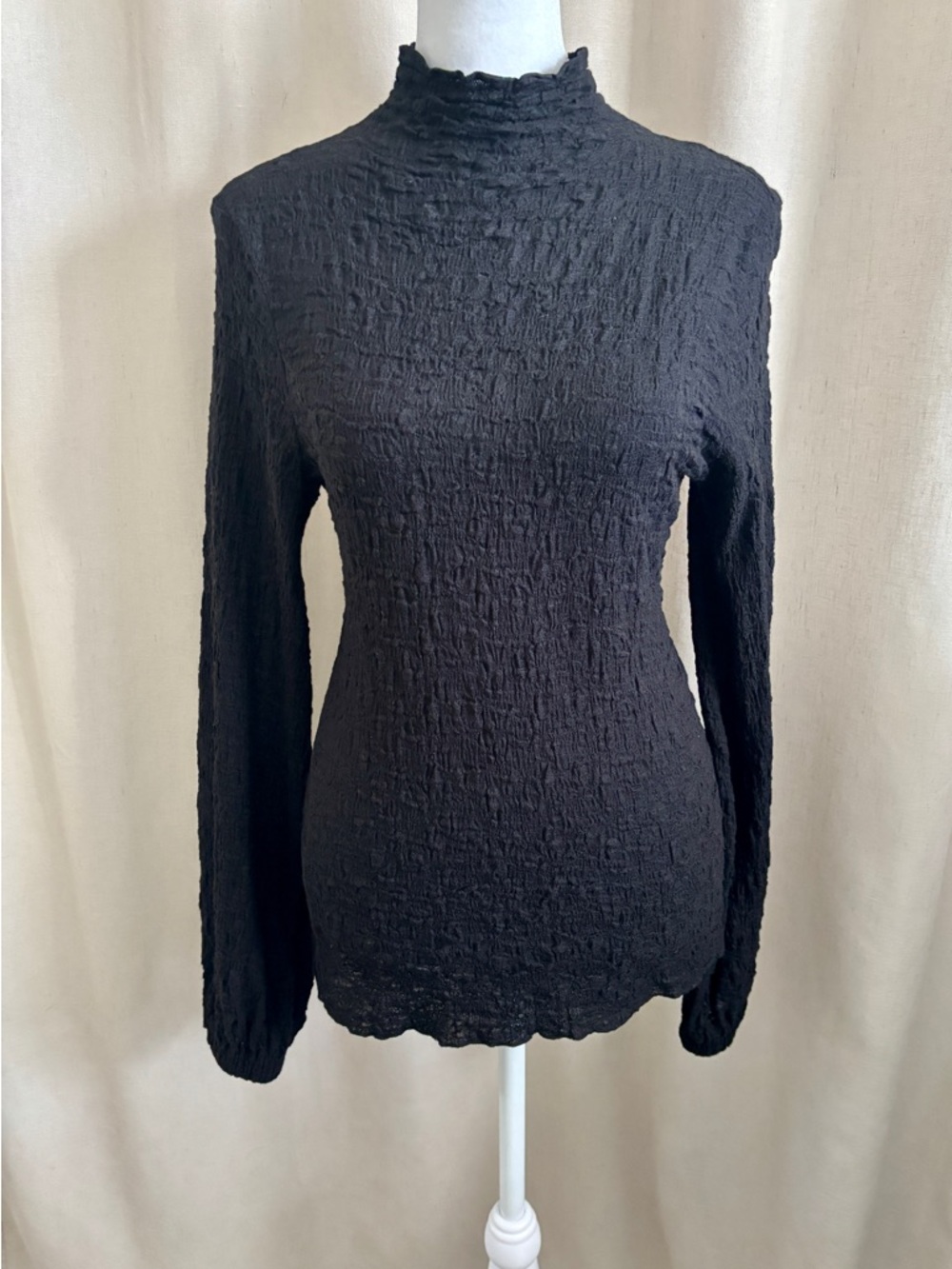 InWear Smocked Turtleneck Top | Size M